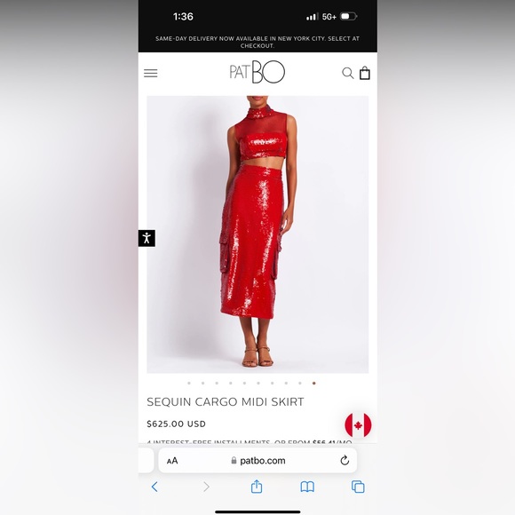 BRAND NEW with TAG PATBO sequin skirt - Picture 2 of 2